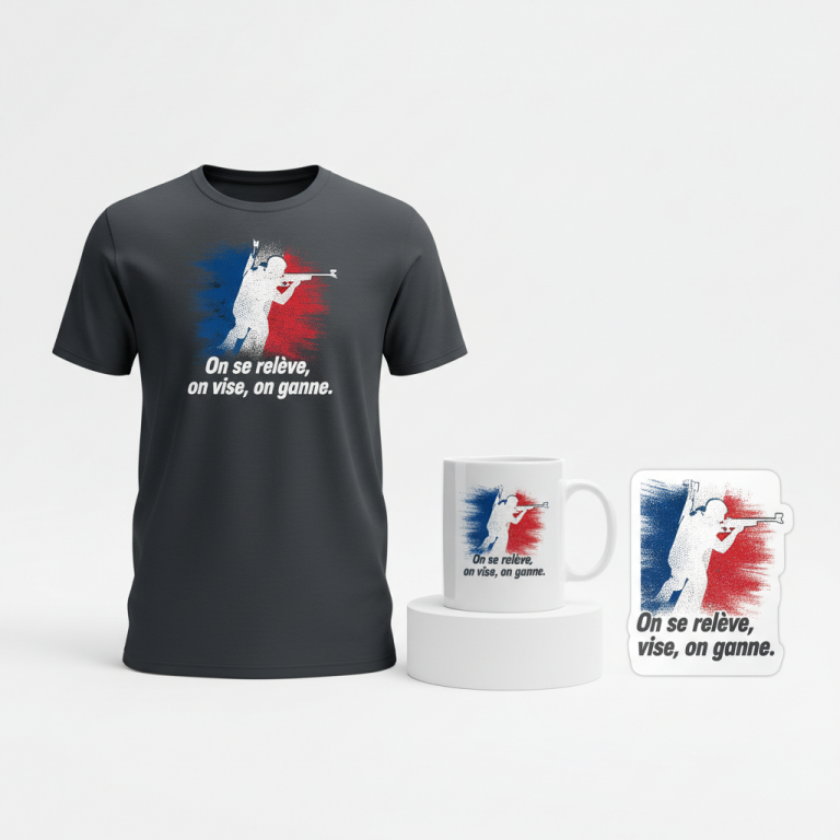 On se relève, on vise, on gagne. – We get up, we aim, we win.