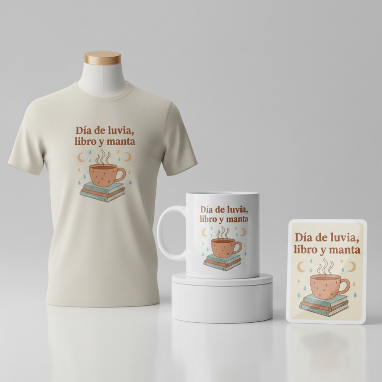 Día de lluvia, libro y manta – Rainy day, book and blanket