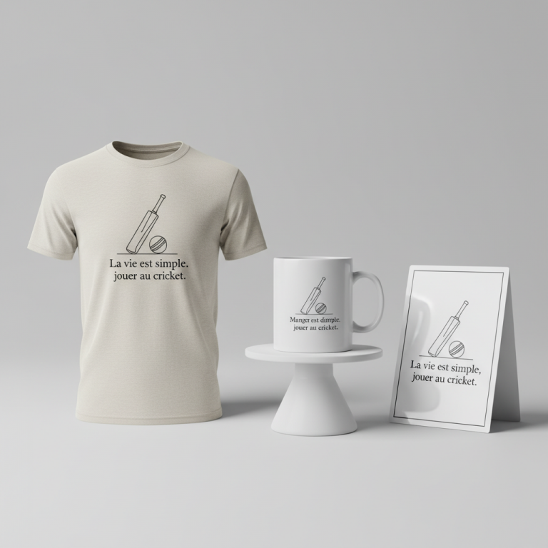 La vie est simple. Manger, dormir, jouer au cricket. – Life is simple. Eat, sleep, play cricket.