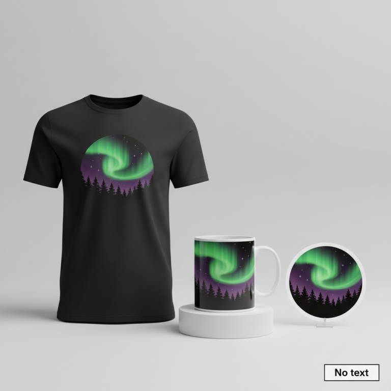 Polarlichter Deutschland (Northern Lights Germany) Merch Design